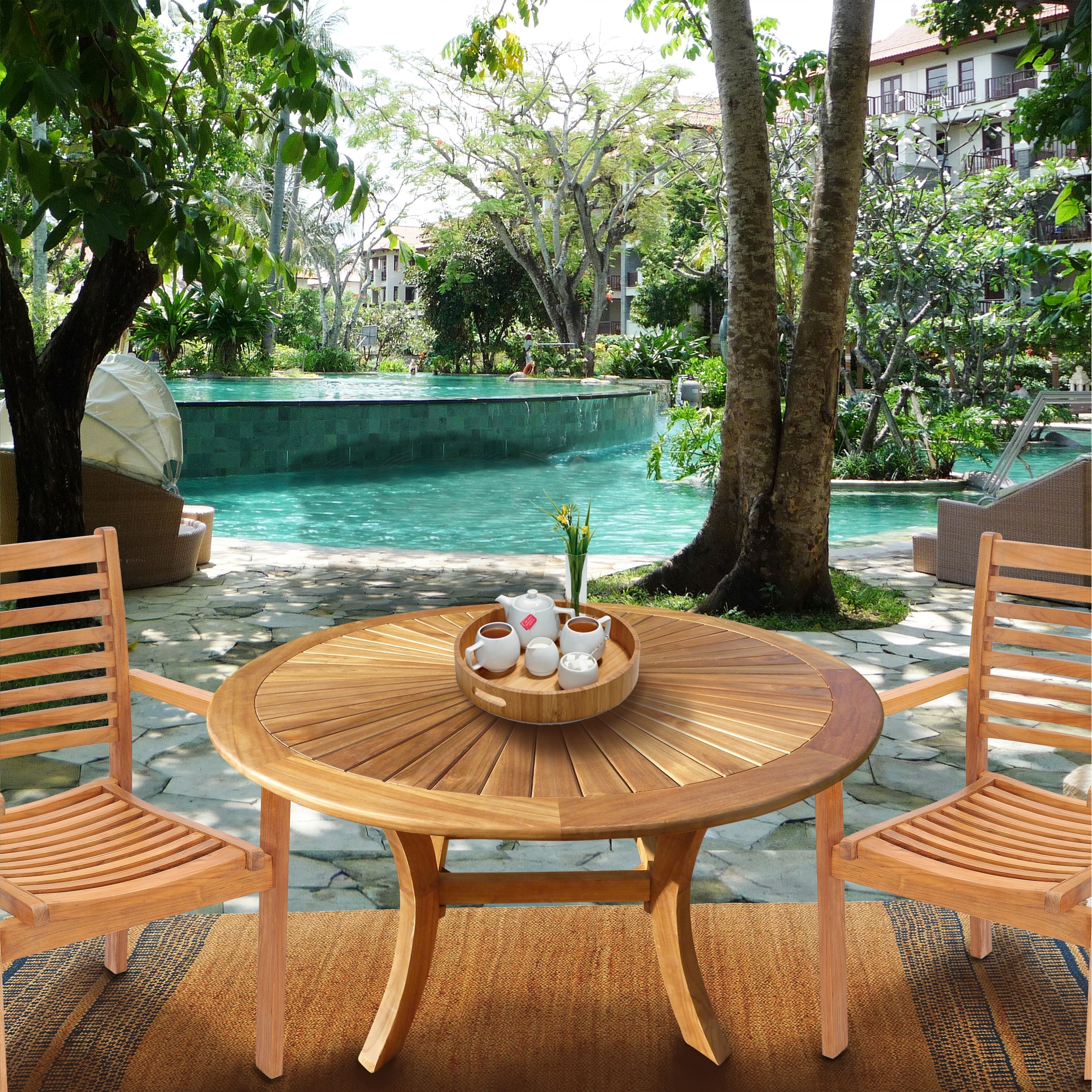 Teak indoor deals dining set