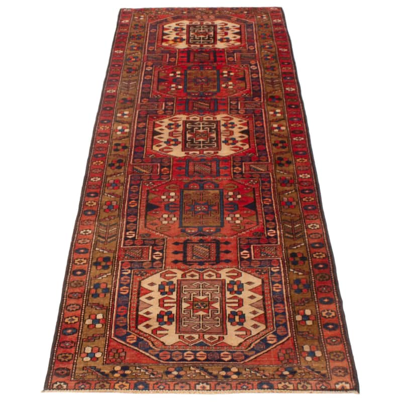 ECARPETGALLERY Hand-knotted Konya Anatolian Red Wool Rug - 3'7 x 10'7