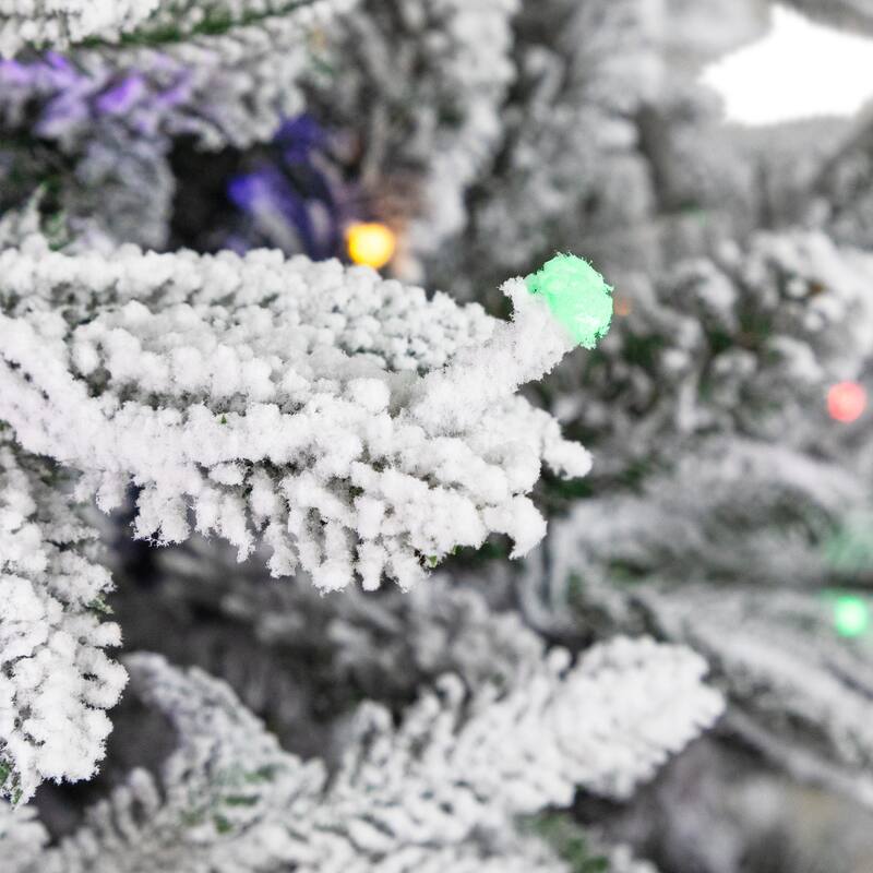 Real Touch™ Elite Pre-Lit Flocked Yukon Pine IPT Artificial Christmas Tree - 7' Dual Color LED - 7 Foot