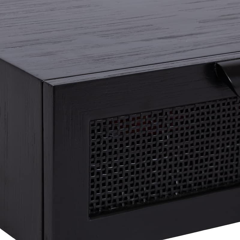Kate and Laurel Ori Floating Side Table Rattan