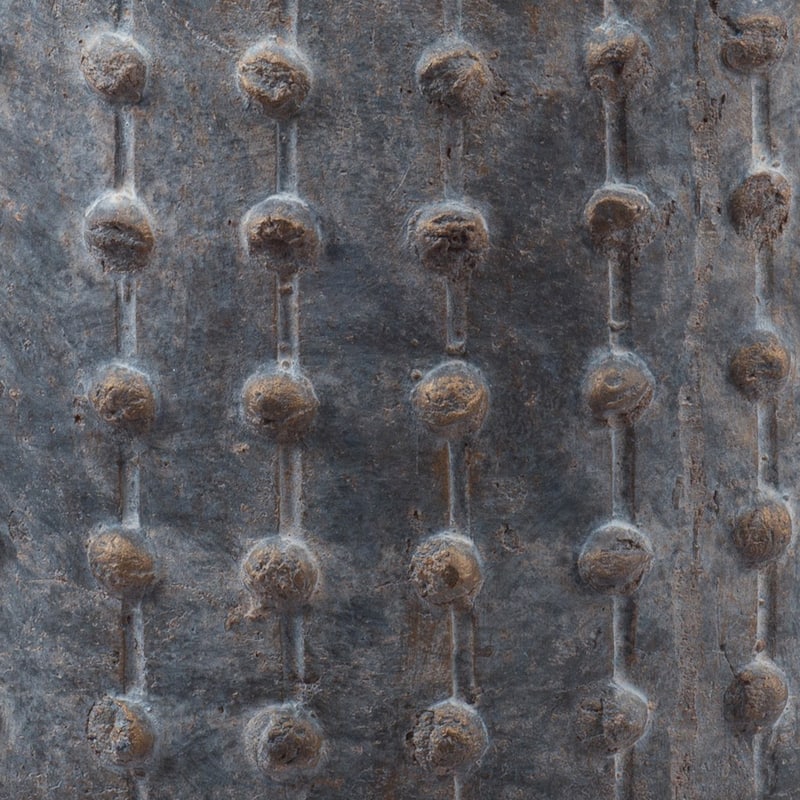 8 Inch Ceramic Planter, Round Curved Bubbled Texture, Weathered Gray Finish