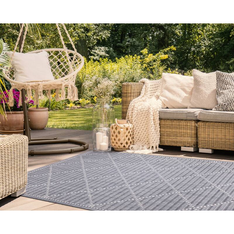 Liora Manne Malibu Checker Diamond Indoor/Outdoor Rug