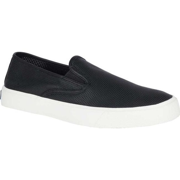 sperry black slip on sneakers