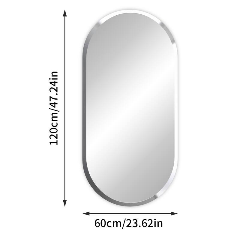 Frameless Bathroom Mirror Wall Mounted Modern Stylish Design with Contemporary Bevelled Edges