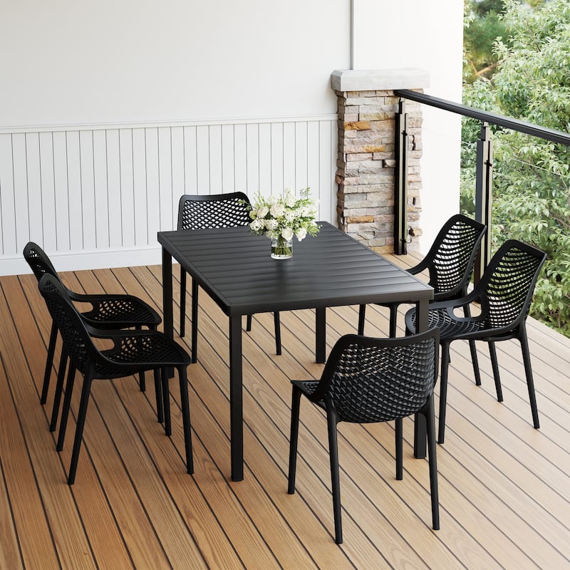 Frond and Form 6-Person Outdoor Rectangular Dining Set