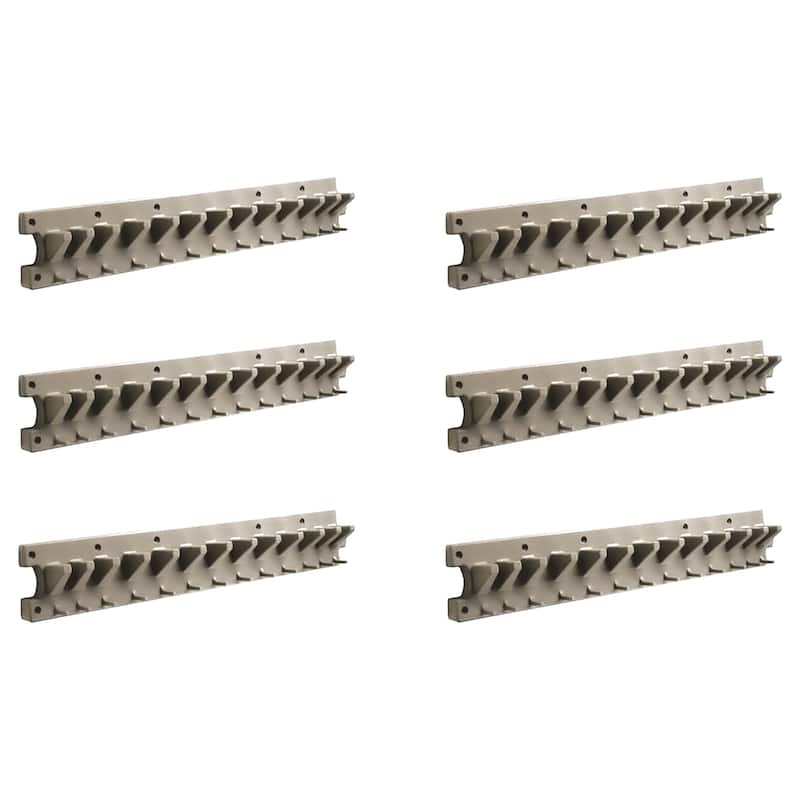 Suncast 2 Ft. Wall Mounted Garage Garden Hand Tool Organizer, Platinum (6 Pack) - .95