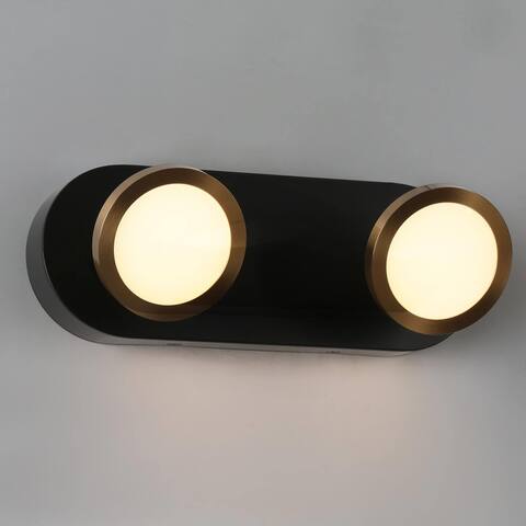 Modern 2-Light LED Wall Sconces Black Bathroom Vanity Light - 11.8" L x 3.3" W x 4.3" H