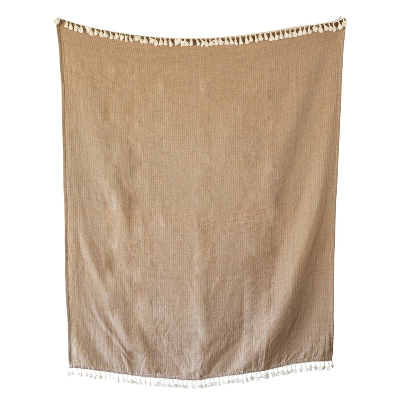 Foreside Home & Garden Reversible Throw Blanket Brown Cotton
