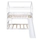 preview thumbnail 4 of 20, Modren Twin Over Twin Bunk Bed House Bed With Slide,Solid Construction for Bedroom
