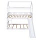 preview thumbnail 4 of 20, Multifunctional Twin Over Twin Bunk Bed with Slide and Ladder,House Bed with Roof
