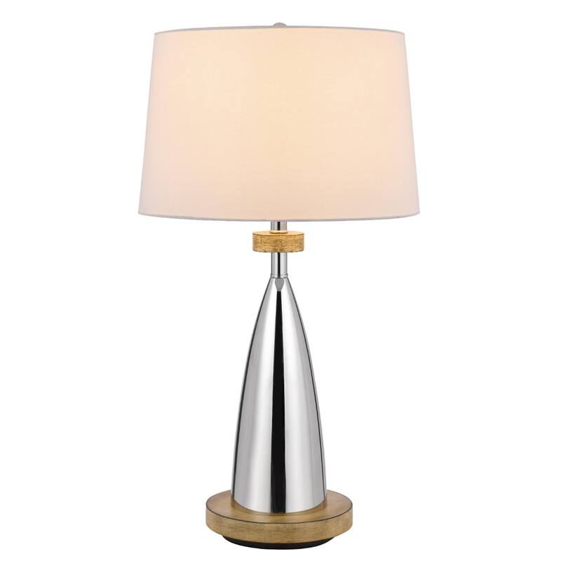 31" Modern Geometric Metal Table Lamp with USB Port and Empire Shade for Bedroom or Office Use - 31”H x 17”W x 17”D