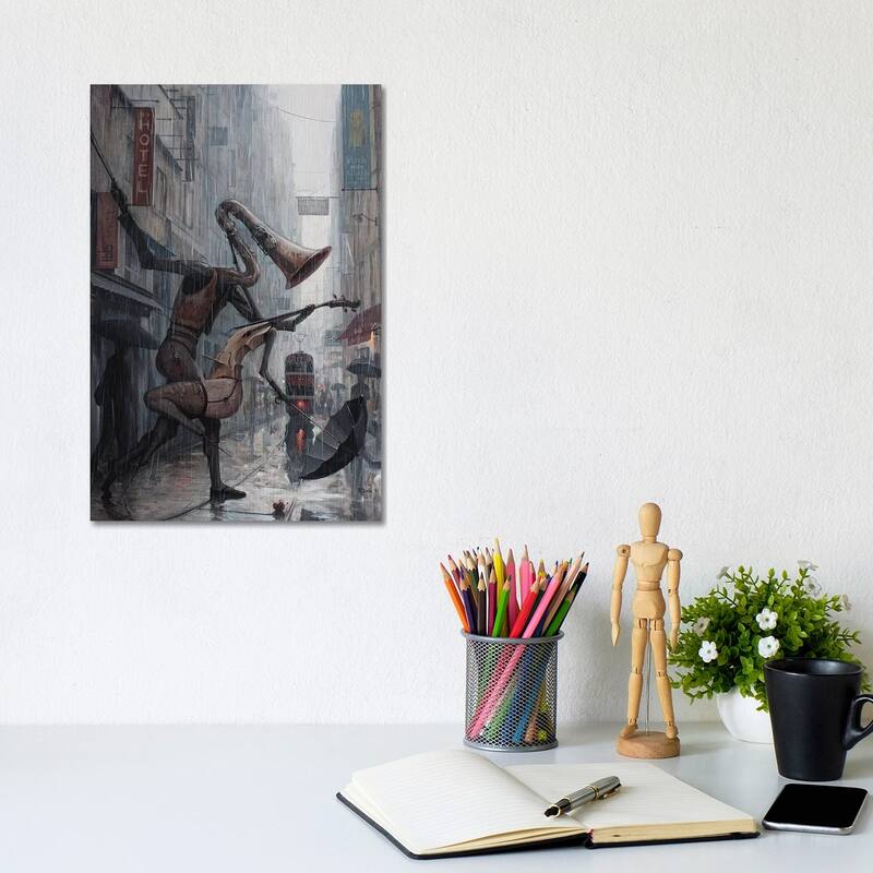 iCanvas "Life Is A Dance In The Rain" by Adrian Borda Canvas Print - 12x8x0.75