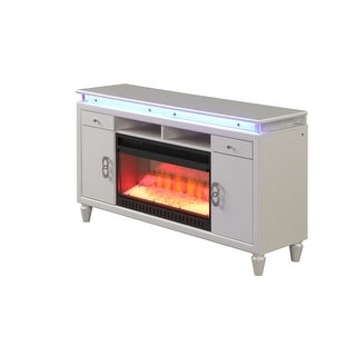 Perla Solid Wood TV Stand With Electric Fireplace - Bed Bath & Beyond ...