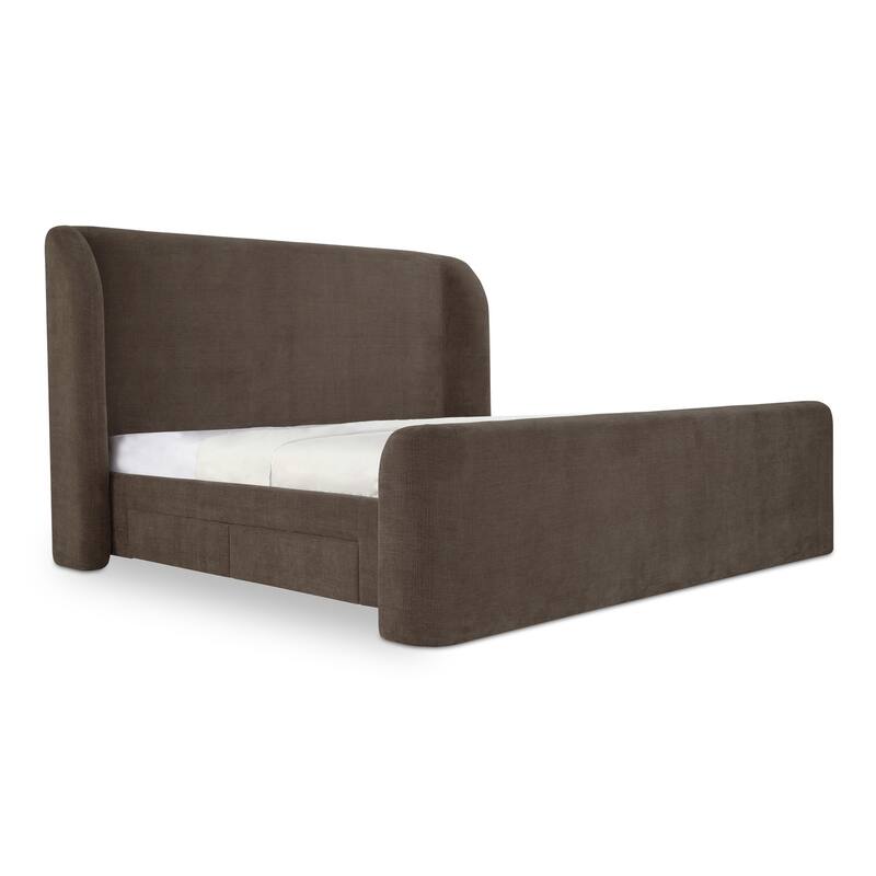 Queen Bed - Modern Upholstered Platform Bed with Storage, Wooden King Twin Size Bed Frame
