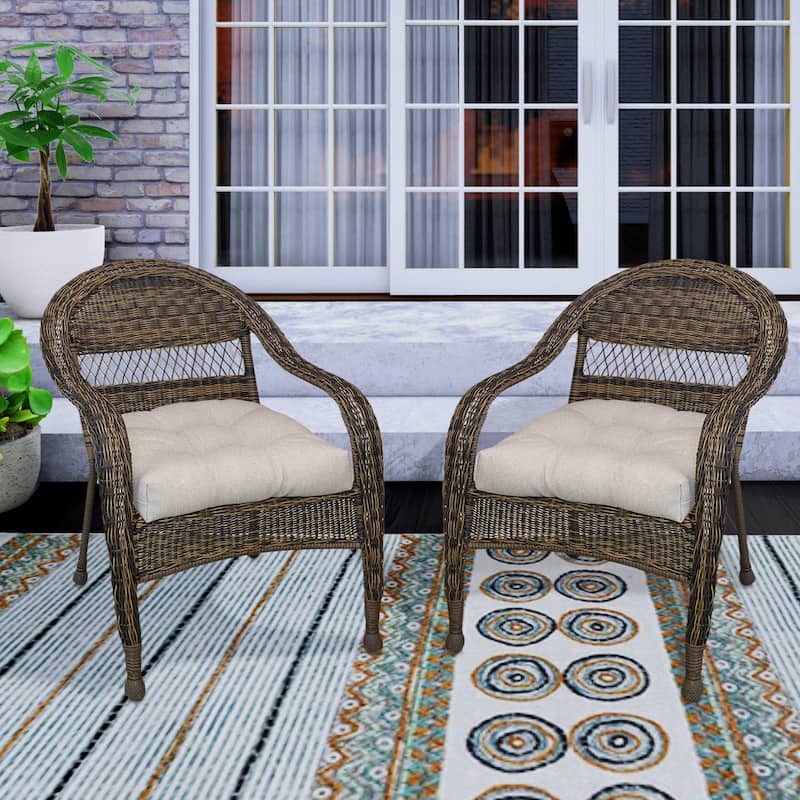 Klear Vu Outdoor U-Shaped Performance Fabric Seat Cushions Set of 2 - Natural