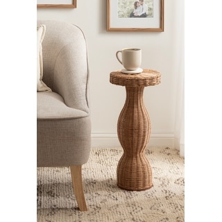 Kate and Laurel Sula Rattan Drink Table - 10x10x22