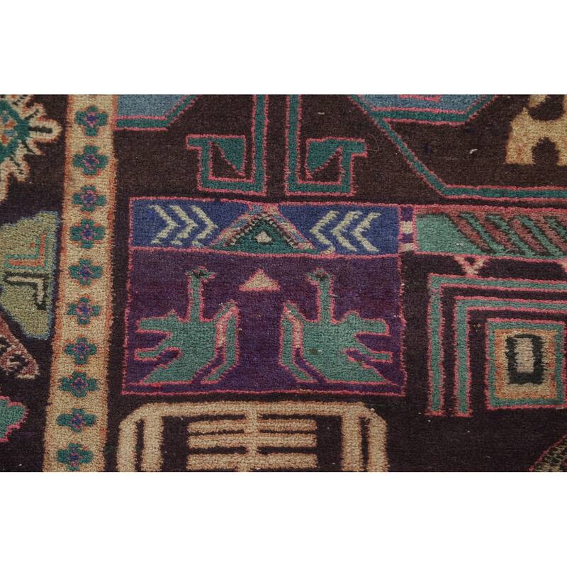 Over-Dyed Ardebil Persian Vintage Area Rug Handmade Wool Carpet - 4'10" x 9'7"