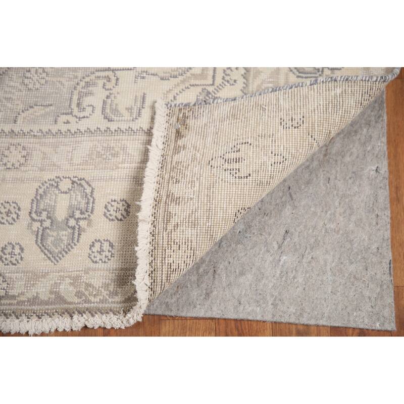 Hand Knotted Oriental 100% Wool Carpet Traditional Medallion Beige & Ivories Tabriz Area Rug - 8' 11'' X 6' 2''