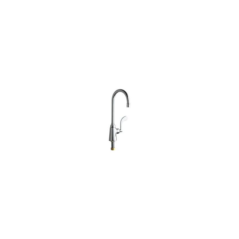 Chicago Faucets Commercial Grade Single Hole Kitchen Faucet with Wrist - Chrome