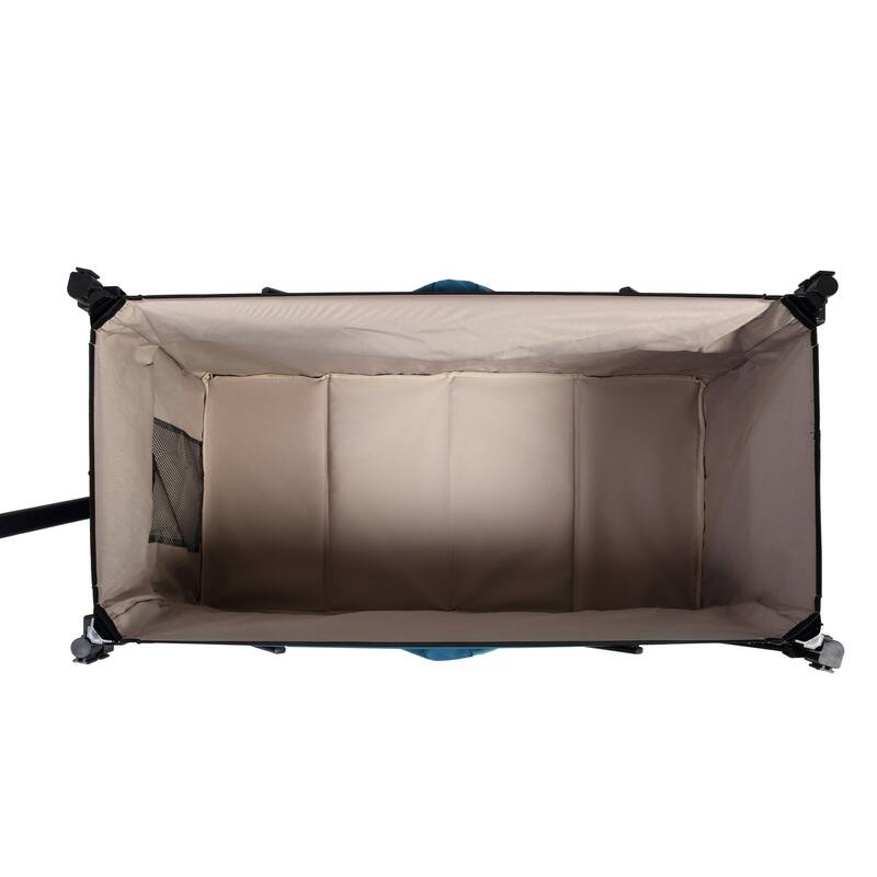 220lbs Weight Capacity Heavy Duty 300L Folding Utility Foldable Extended Wagon with All-Terrain Beach Wheels & Drink Holders