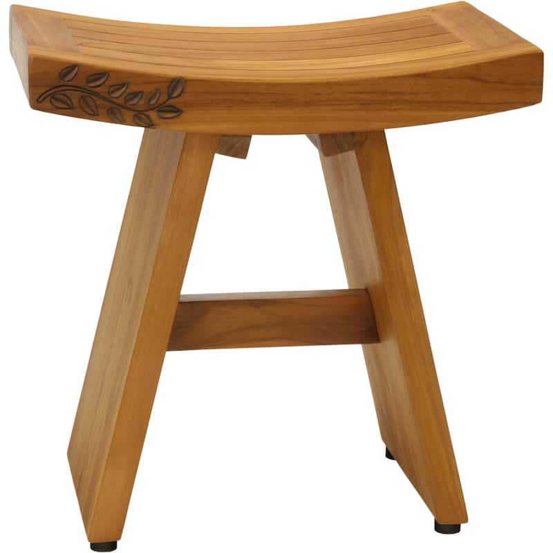 18" Asia Artisan Teak Shower Bench - 18" Wide - Pattern 1