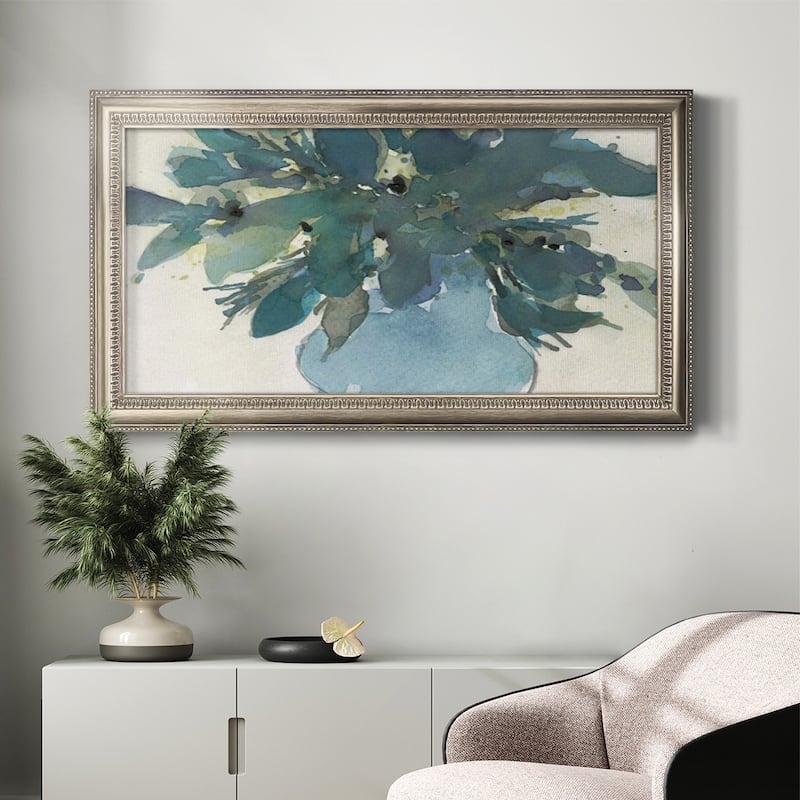 Blue Vintage Charm I Premium Framed Canvas- Ready to Hang