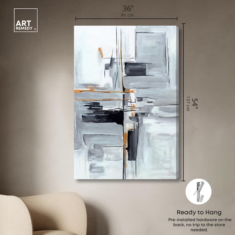 Elegant Grey Shades II Canvas by Art Remedy, Gallery Wrapped