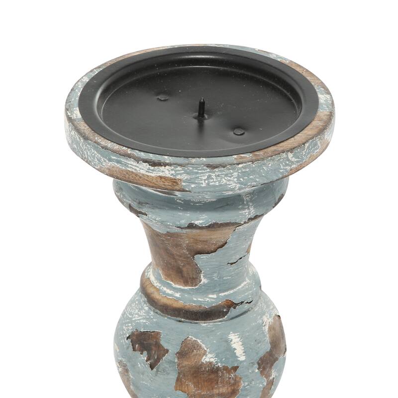 Wood Country Cottage Candle Holder (Set of 3)