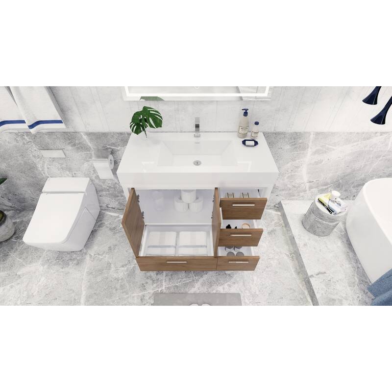 Dove 42'' Freestanding Vanity with Reinforced Acrylic Sink
