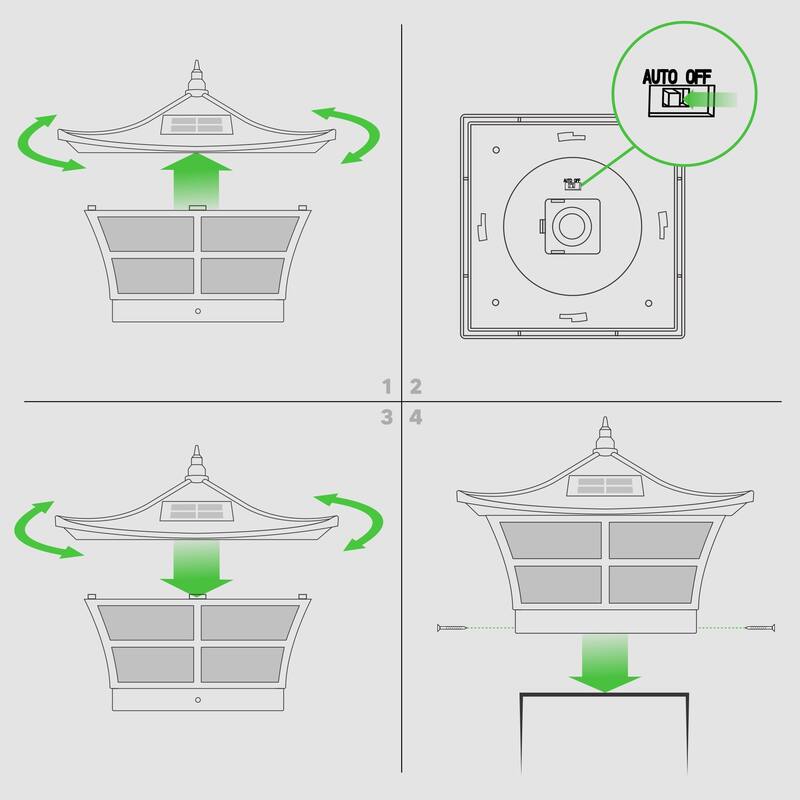 Classy Caps 5x5 White PVC Ambience Solar Post Cap (Set of 2)