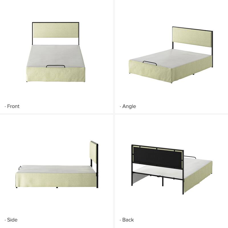Oliver Modern Washable Slipcover Bed Upholstered Metal by HULALA HOME