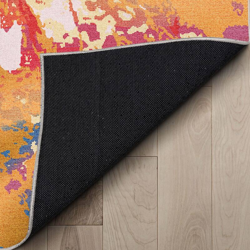 Well Woven Abstract Harmony Modern Boho Marble Flat-Weave Area Rug