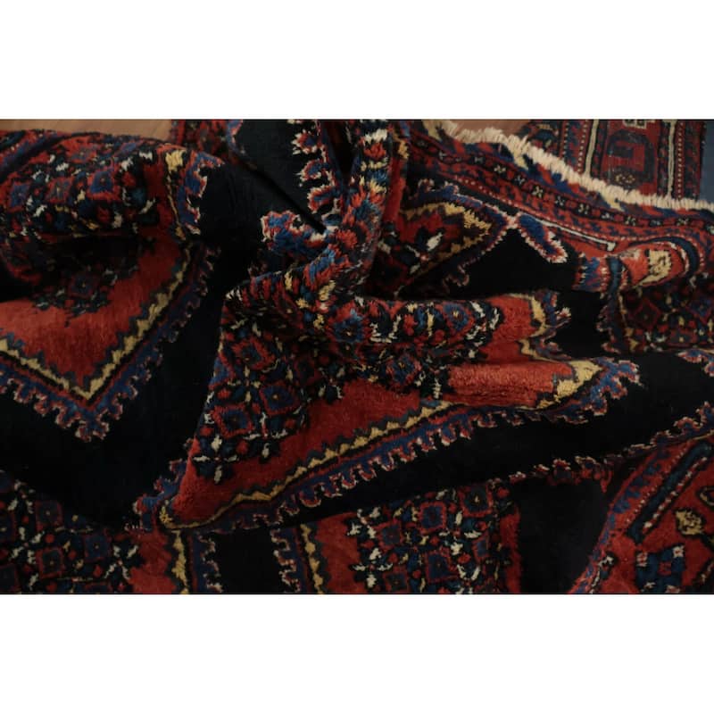 Hand Knotted Oriental 100% Wool Carpet Traditional Geometric Oranges & Rust Afshar Area Rug - 5' 5'' X 4' 3''