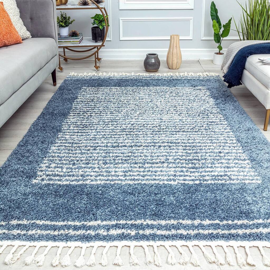 Bennett Shag Stripe Hidden Oasis Shag Area Rug