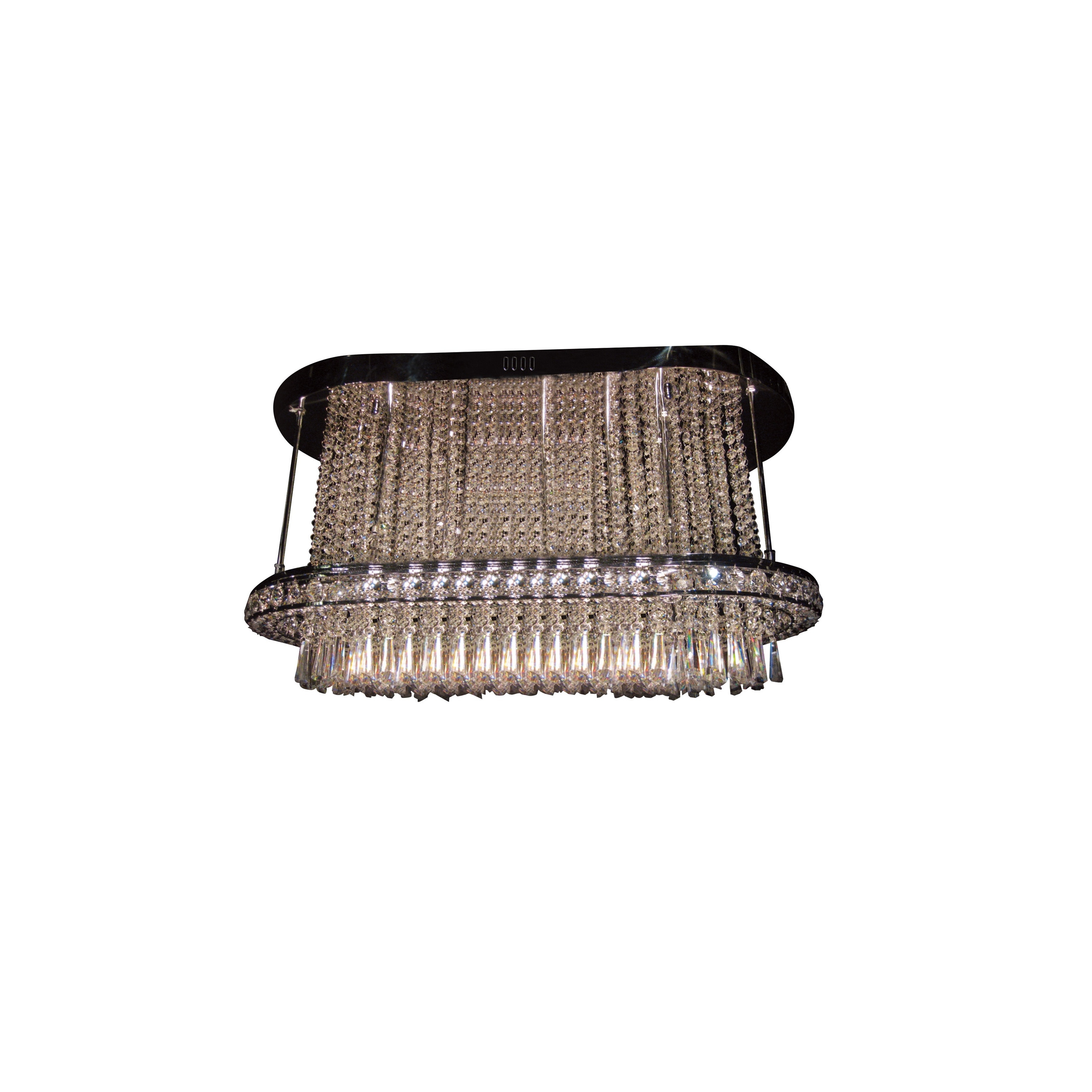 Transitional 31-Light Chrome Chandelier With Clear Crystals