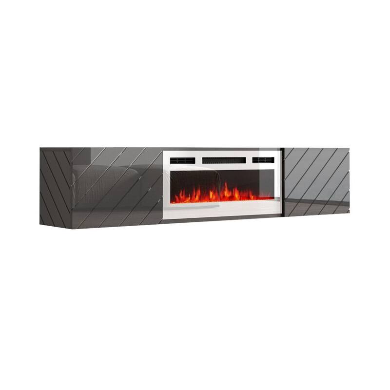 Luxe WH-EF Wall Mounted Electric Fireplace Modern 72" TV Stand