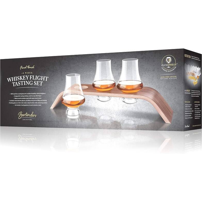 Final Touch Whiskey Flight Tasting Crystal Set of 3 - 6.5 Oz