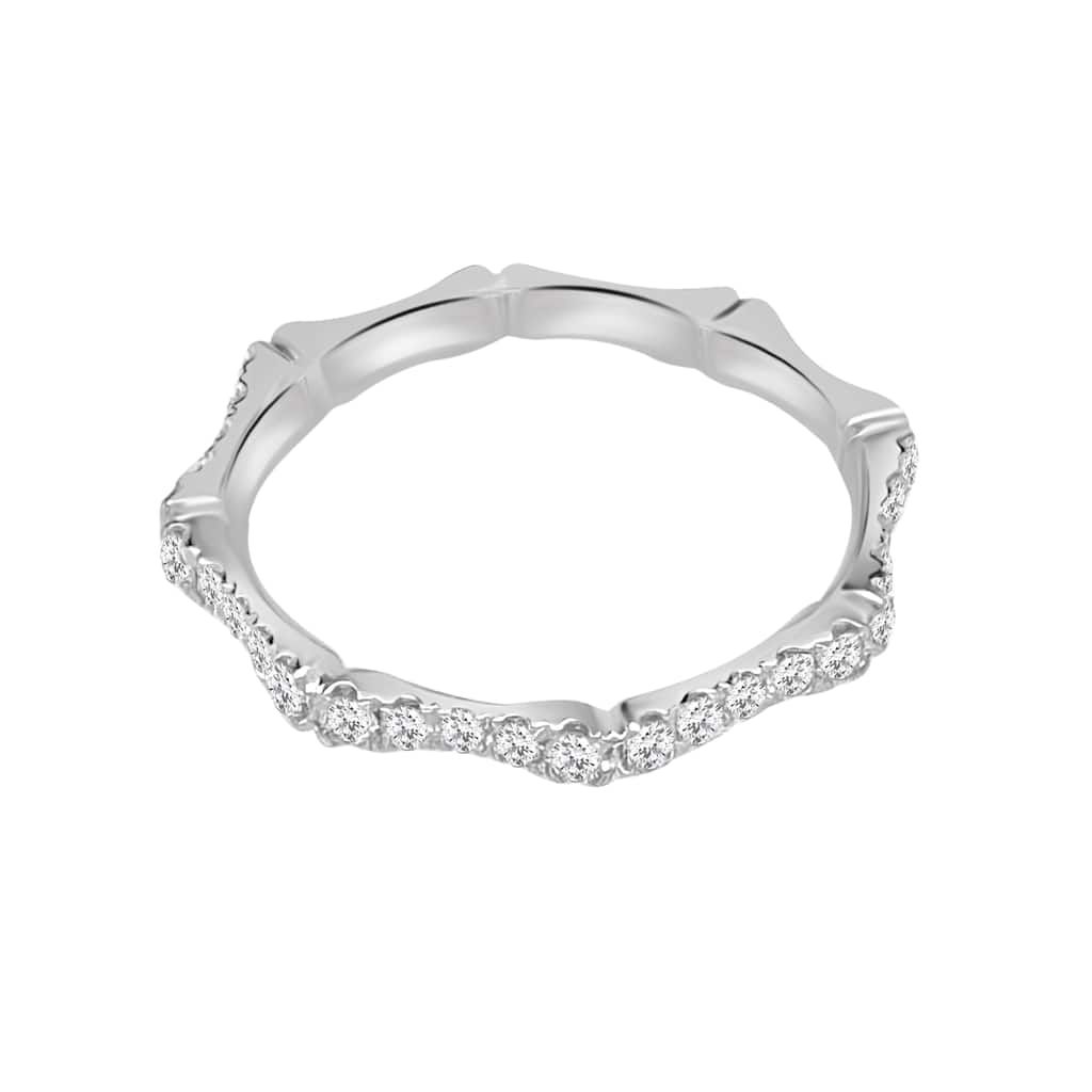 Auriya 14k Gold Lab Grown Round Diamond Bamboo Band 0.51 ct. tw. (F-G, VS)