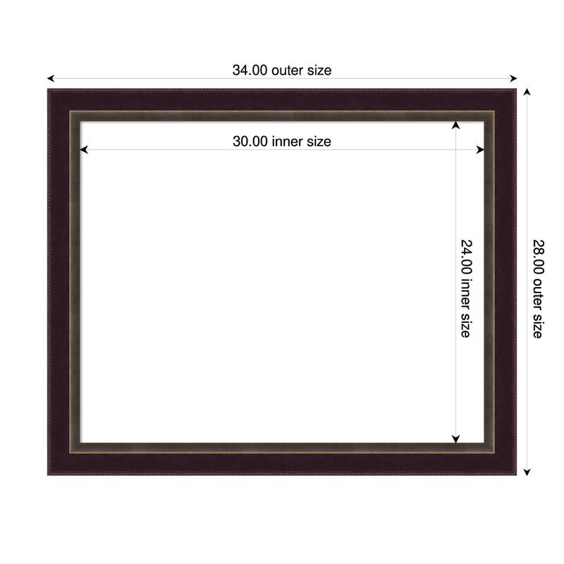 Amanti Art Signore Bronze Framed Dry Erase Magnetic Board - 34 x 28 in