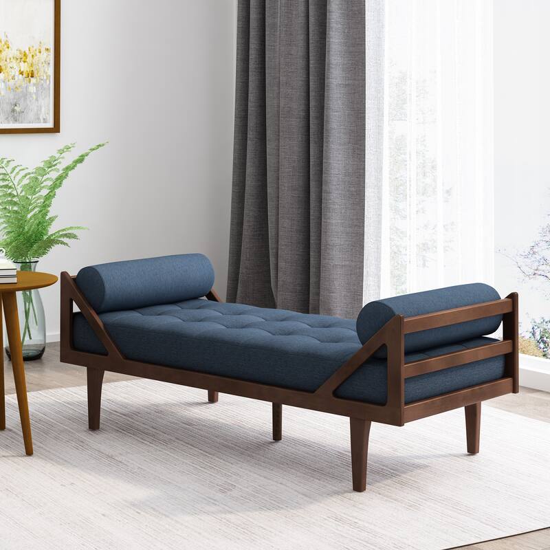 Rayle Tufted Chaise Lounge with Pillows by Christopher Knight Home - 65.00" W x 27.75" D x 23.75" H