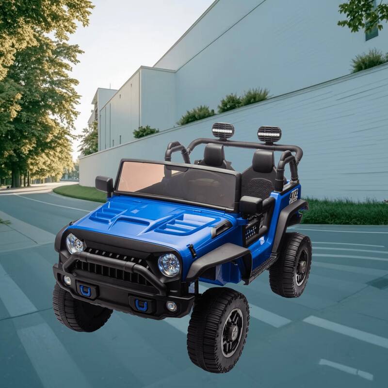 Off-Road 24V Battery Powered Kids Ride-On Truck Car with Double Seats, LED Lights, and 2.4G Parental Remote Control