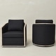 preview thumbnail 63 of 165, KINWELL 31"W Oak Frame Upholstered Swivel Barrel Armchair