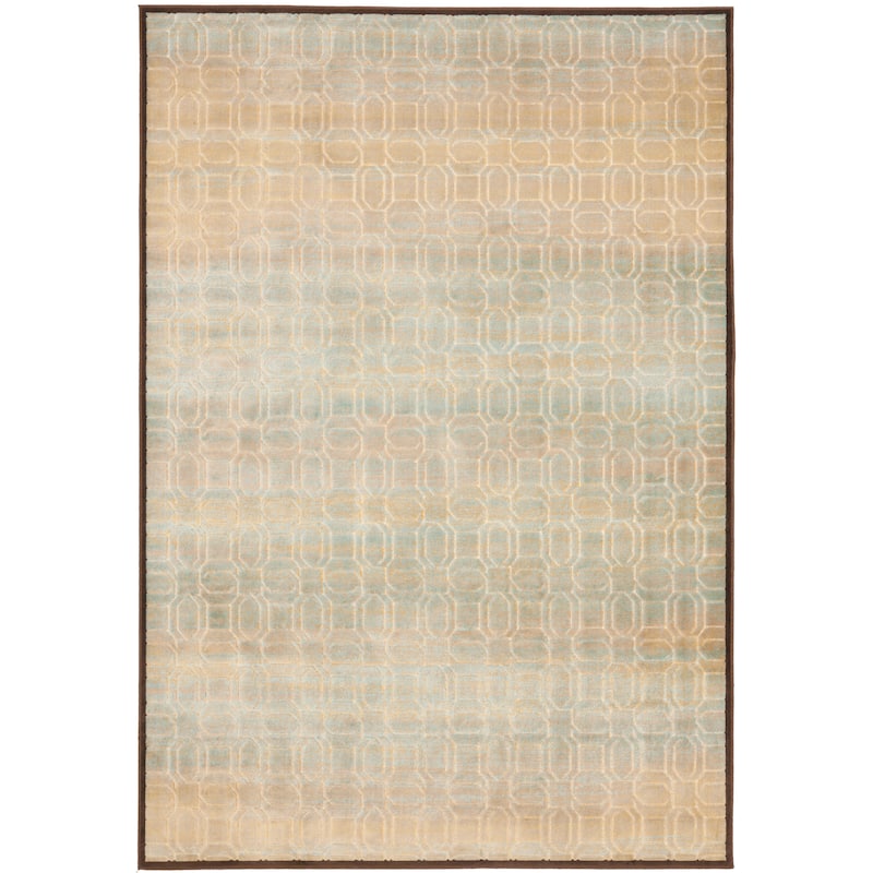 SAFAVIEH Paradise Biagina Watercolor Modern Viscose Rug - 5'3" x 7'6" - Creme/Brown - Rectangle