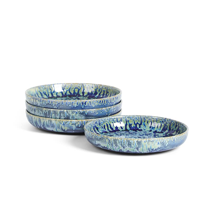 LEMIEUX ET CIE Hanami 4-Piece Stoneware Pasta Bowl Set - Blue