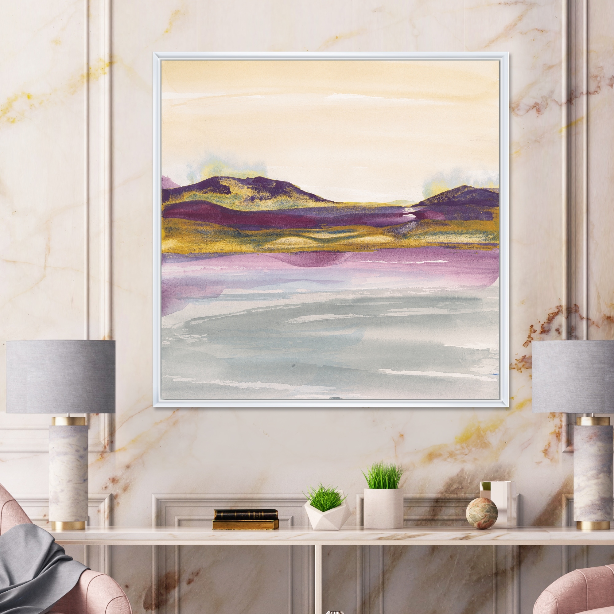 Large Landscape artwork Oil Painting on Canvas - Modern Wall Blissful  Sunrise 4