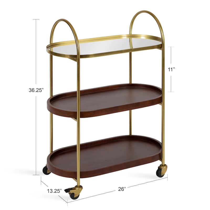 Kate and Laurel Maxfield Bar Cart - 26x13x36