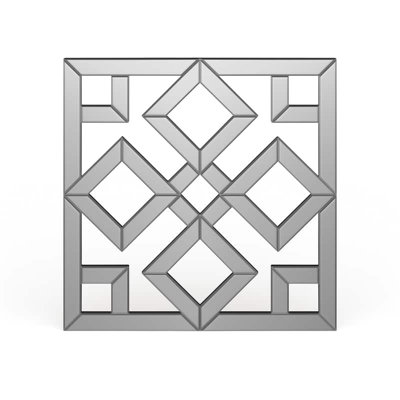 Allan Andrews Moira Decorative Accent Lattice Square Wall Mirror - Mirrored - 20" H x 20" W x 1" D