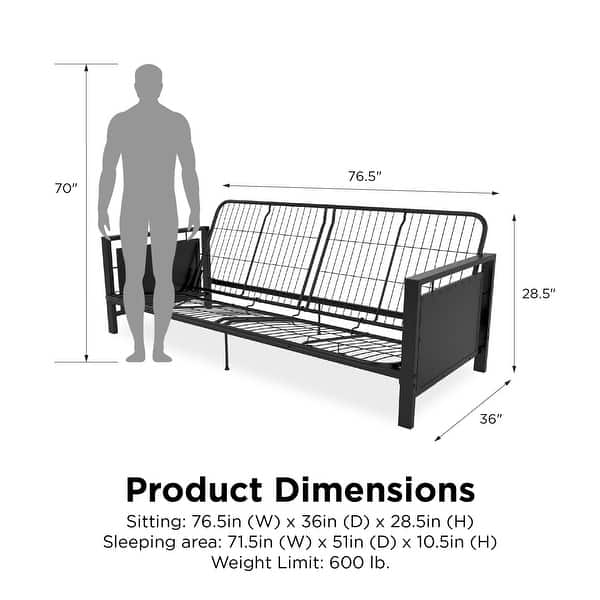 Henley Metal Arm Futon Frame, Black Metal Bed Bath & Beyond 36341003