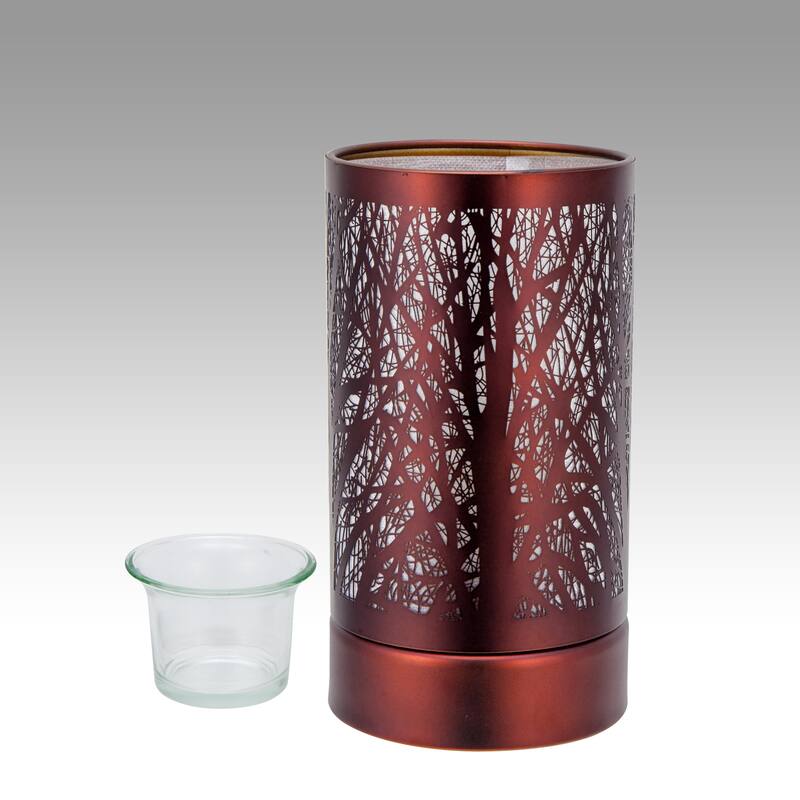7" Touch lamp/Oil burner/Wax warmer - Copper/ Rusty Forest - 3.75*3.75*7