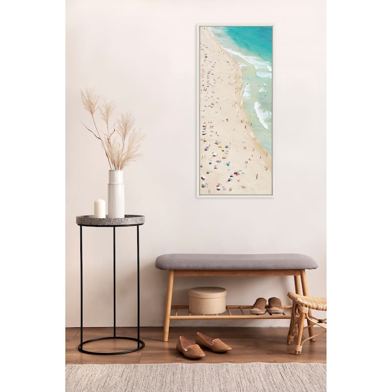 Kate and Laurel Sylvie Beach from Above Framed Canvas by Amy Peterson